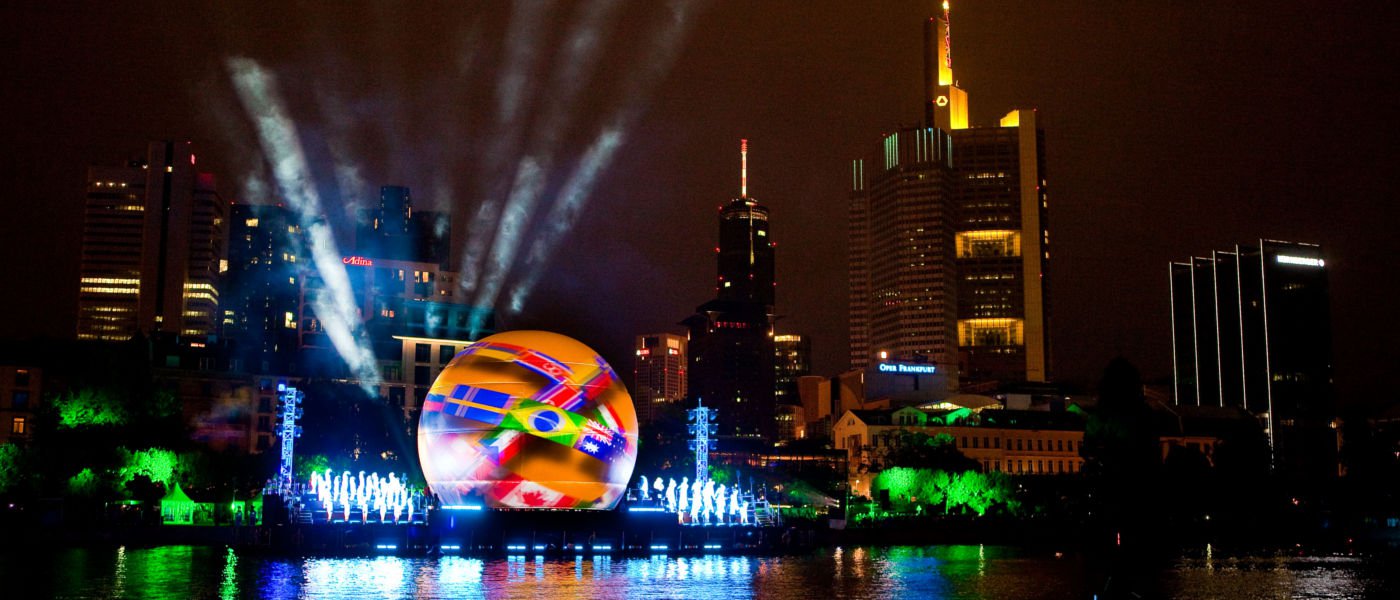 Aufblasbares Bühnendesign für die Frauenfussball WM