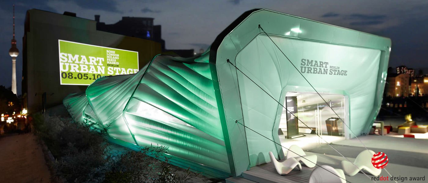 Membrankonstruktion für mobilen Ausstellungspavillion